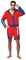 The Costume Center Red and Blue Baywatch Lifeguard Suit Men Adult Halloween Costume - One Size
